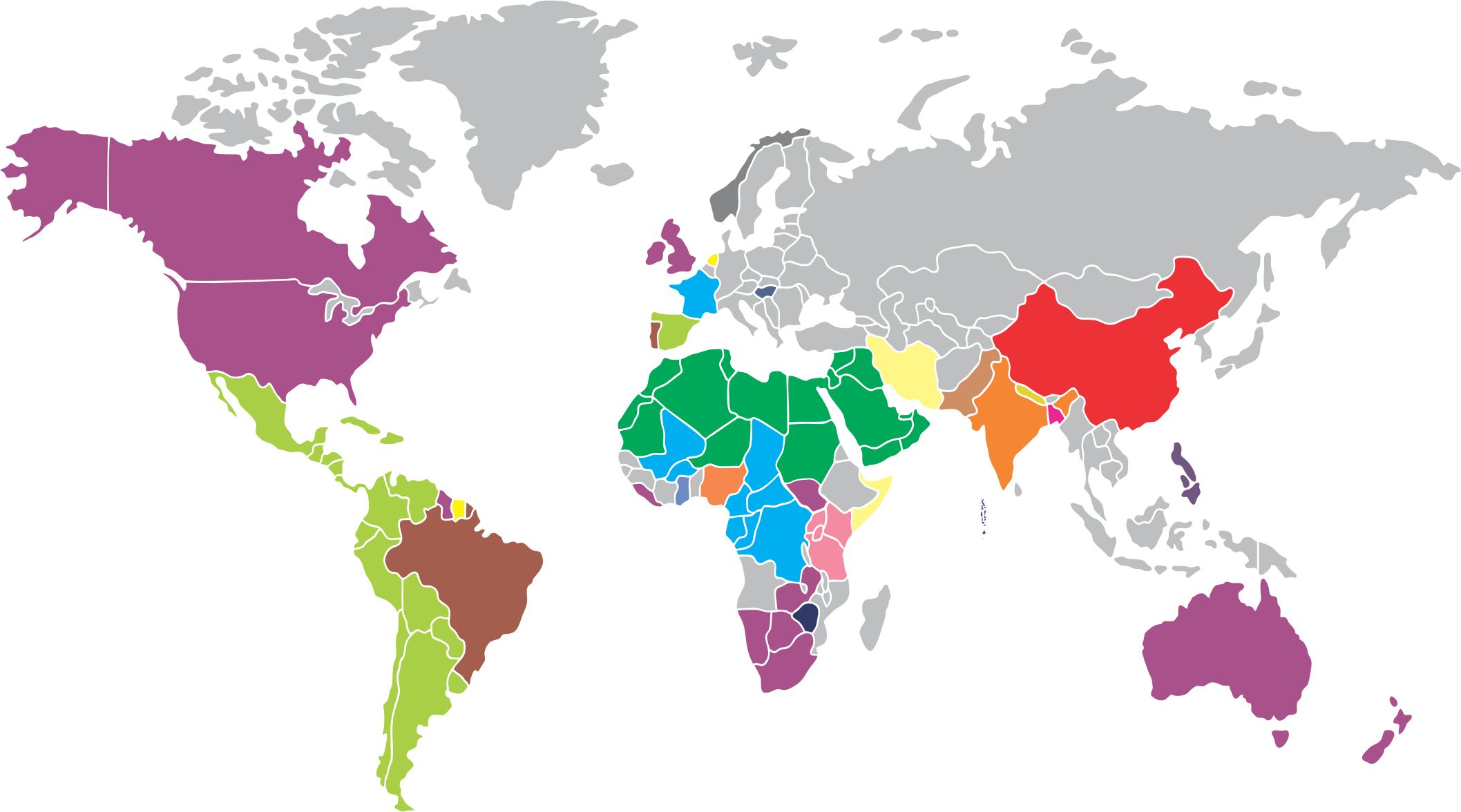Map showing countries where ALfA is running
