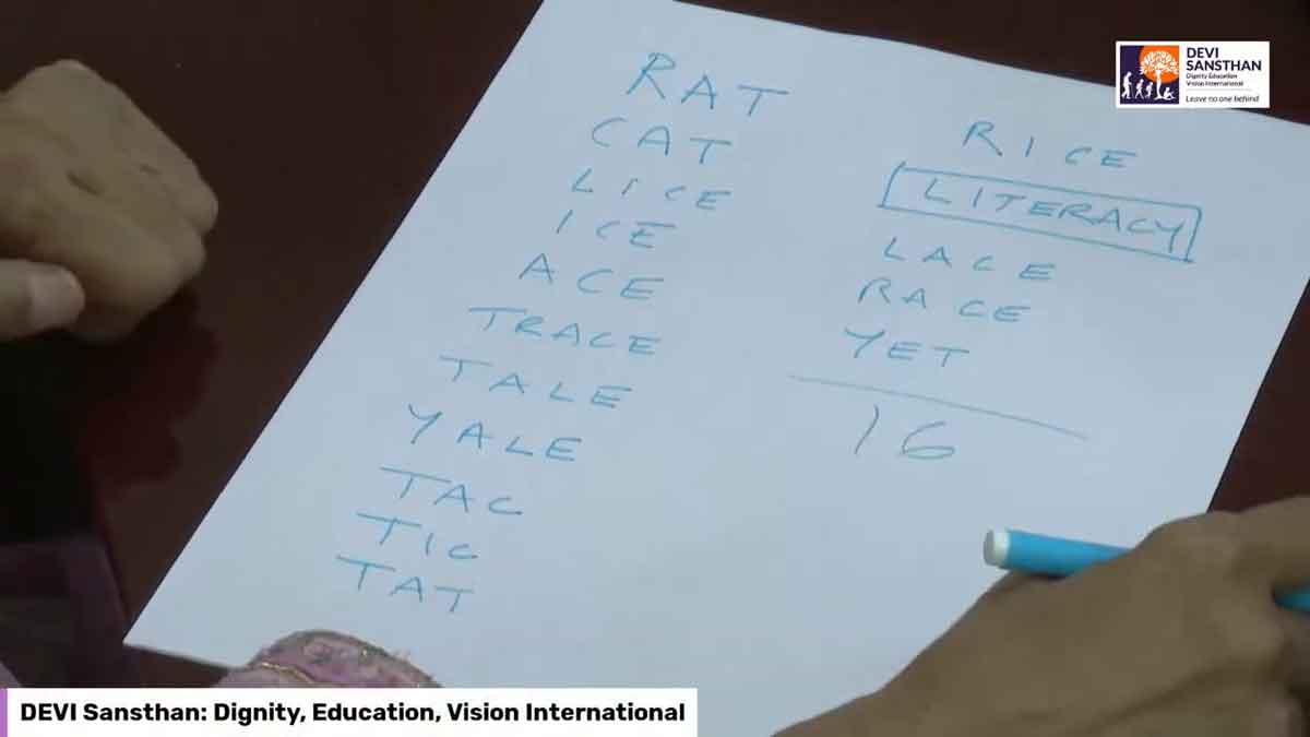 Wordsmith activity during an online training