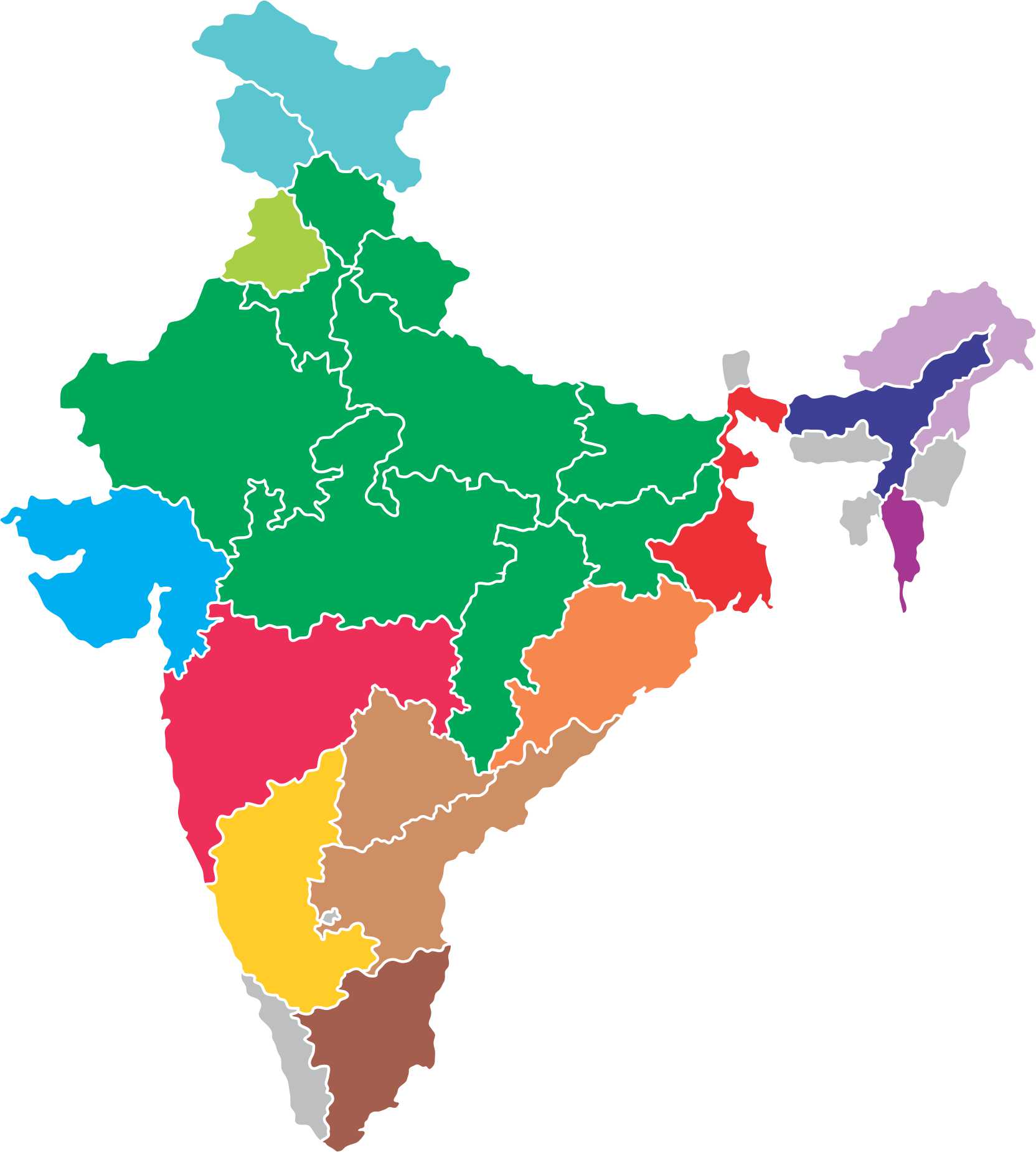 Map of India showing ALfA languages